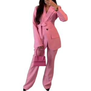 Pièces tailleur à ceinture large - pantalon évasé