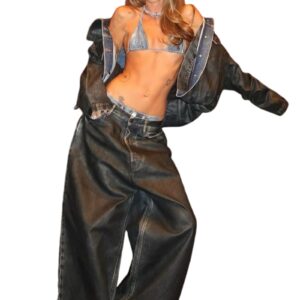 Pantalon large colé