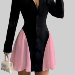 Robe veste à ourlet plissé